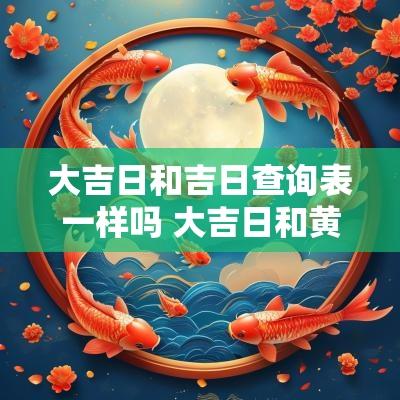 大吉日和吉日查询表一样吗 大吉日和黄道吉日哪个好