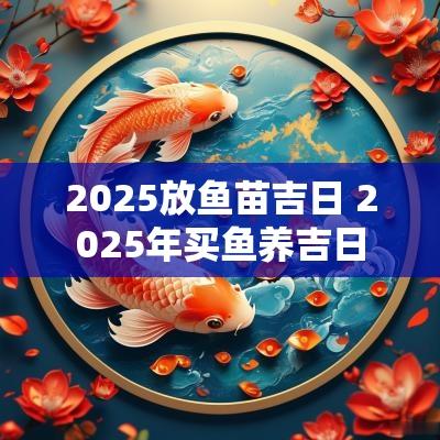 2025放鱼苗吉日 2025年买鱼养吉日