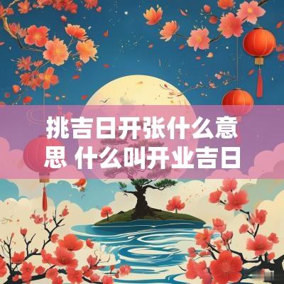 挑吉日开张什么意思 什么叫开业吉日