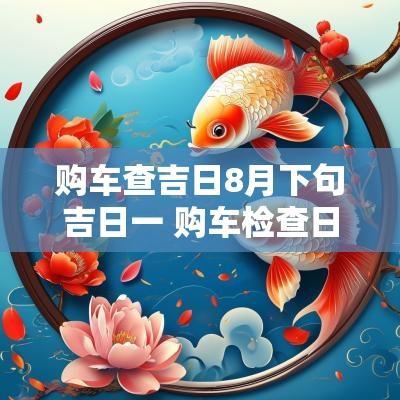 购车查吉日8月下句吉日一 购车检查日期