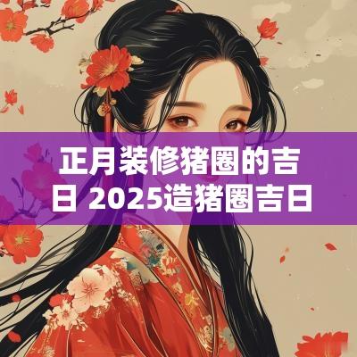 正月装修猪圈的吉日 2025造猪圈吉日