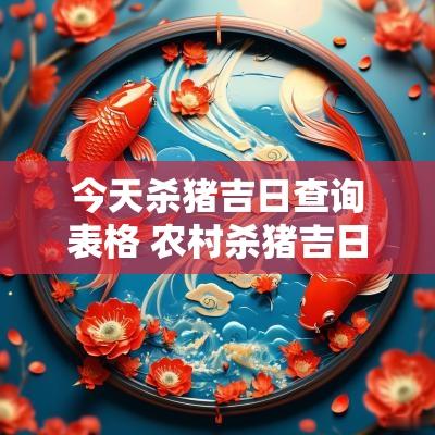 今天杀猪吉日查询表格 农村杀猪吉日查询网址