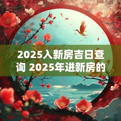 2025入新房吉日查询 2025年进新房的黄道吉日