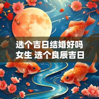 选个吉日结婚好吗女生 选个良辰吉日