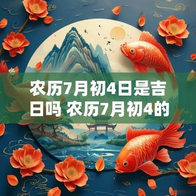 农历7月初4日是吉日吗 农历7月初4的日子好不好