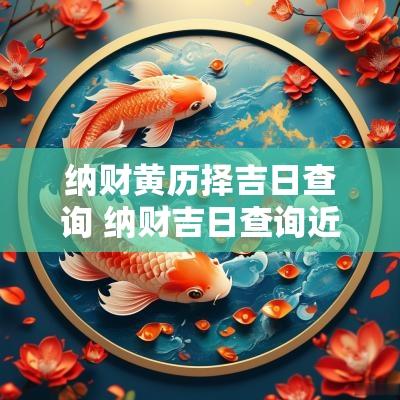 纳财黄历择吉日查询 纳财吉日查询近期运势最新