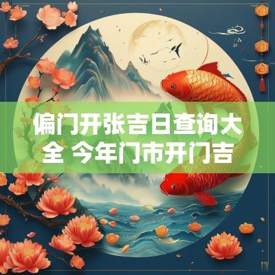 偏门开张吉日查询大全 今年门市开门吉日吉时查询