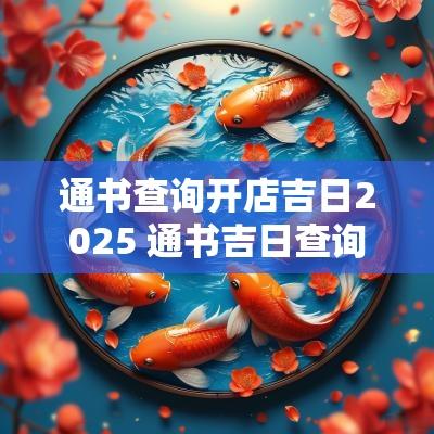 通书查询开店吉日2025 通书吉日查询2025