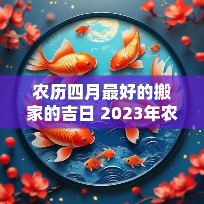 农历四月最好的搬家的吉日 2025年农历四月适合搬家吉日