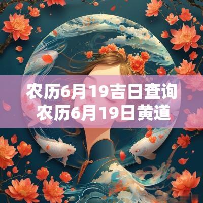 农历6月19吉日查询 农历6月19日黄道吉日吉时查询
