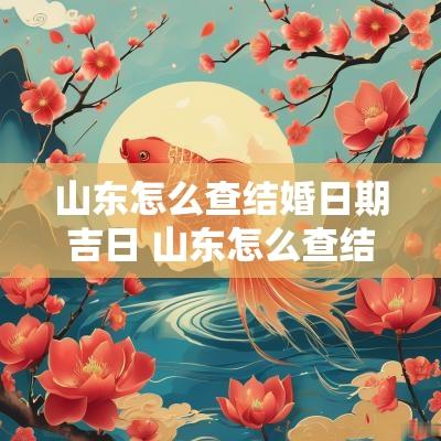 山东怎么查结婚日期吉日 山东怎么查结婚证