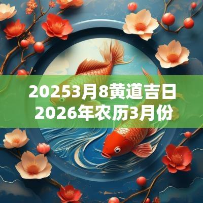 20253月8黄道吉日 2026年农历3月份黄道吉日