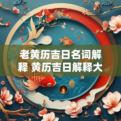 老黄历吉日名词解释 黄历吉日解释大全