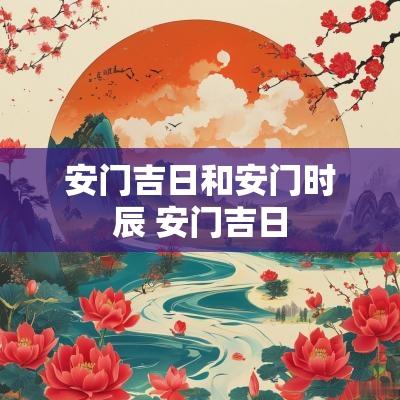 安门吉日和安门时辰 安门吉日