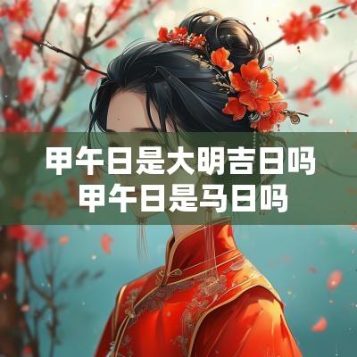 甲午日是大明吉日吗 甲午日是马日吗