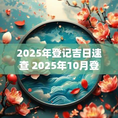 2025年登记吉日速查 2025年10月登记吉日