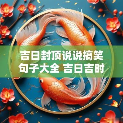 吉日封顶说说搞笑句子大全 吉日吉时顺口溜搞笑 吉日封顶说说搞笑句子大全 吉日吉时顺口溜搞笑