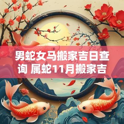 男蛇女马搬家吉日查询 属蛇11月搬家吉日一览表