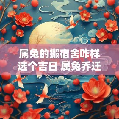 属兔的搬宿舍咋样选个吉日 属兔乔迁吉日有哪些