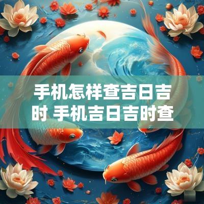 手机怎样查吉日吉时 手机吉日吉时查询平台
