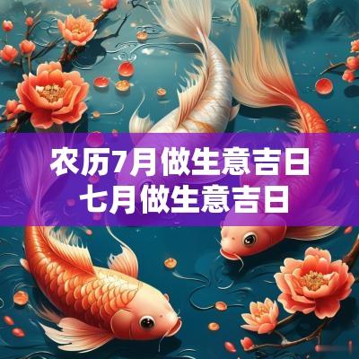农历7月做生意吉日 七月做生意吉日