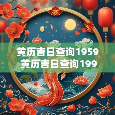 黄历吉日查询1959 黄历吉日查询1995