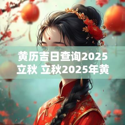 黄历吉日查询2025立秋 立秋2025年黄道吉日