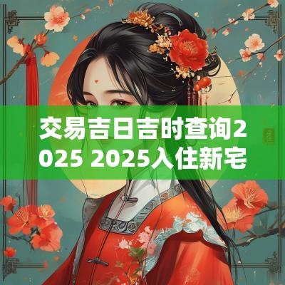 交易吉日吉时查询2025 2025入住新宅吉日吉时