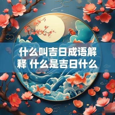 什么叫吉日成语解释 什么是吉日什么是凶日