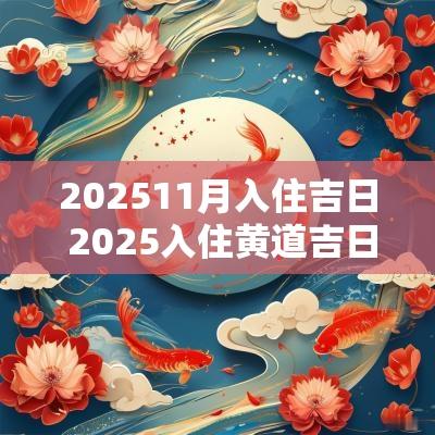 202511月入住吉日 2025入住黄道吉日
