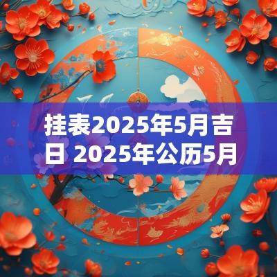 挂表2025年5月吉日 2025年公历5月婚嫁吉日