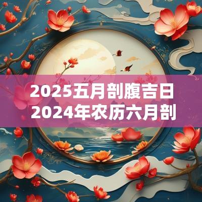 2025五月剖腹吉日 2025年农历六月剖腹吉日
