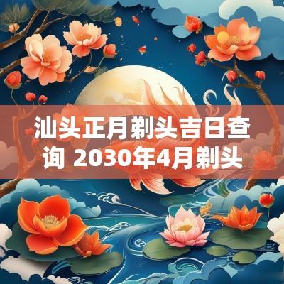 汕头正月剃头吉日查询 2030年4月剃头吉日一览表