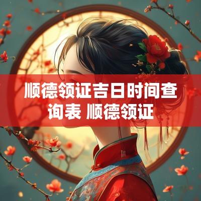 顺德领证吉日时间查询表 顺德领证