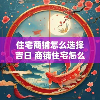 住宅商铺怎么选择吉日 商铺住宅怎么选吉日最好