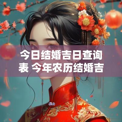 今日结婚吉日查询表 今年农历结婚吉日查询表