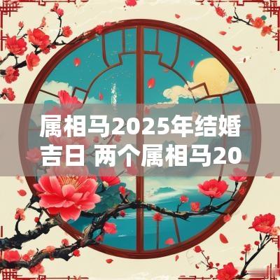 属相马2025年结婚吉日 两个属相马2025年能结婚吗