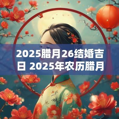2025腊月26结婚吉日 2025年农历腊月结婚最佳日子
