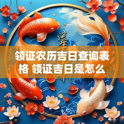 领证农历吉日查询表格 领证吉日是怎么挑选的