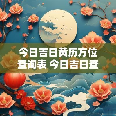 今日吉日黄历方位查询表 今日吉日查询老黄历 今日吉日黄历方位查询表 今日吉日查询老黄历