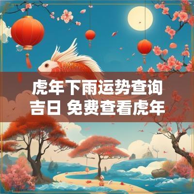 蛇年下雨运势查询吉日 免费查看蛇年运势
