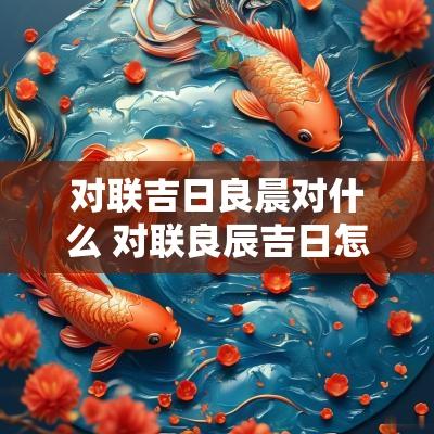 对联吉日良晨对什么 对联良辰吉日怎么分左右