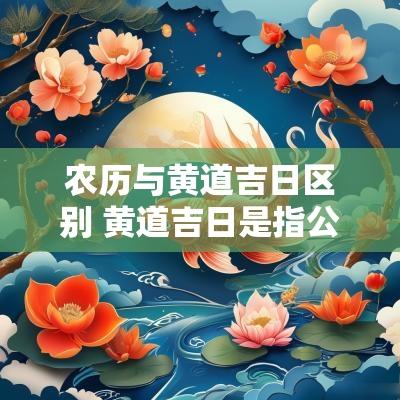 农历与黄道吉日区别 黄道吉日是指公历还是农历