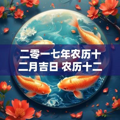 二零一七年农历十二月吉日 农历十二月二十日是吉日吗