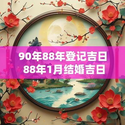 90年88年登记吉日 88年1月结婚吉日