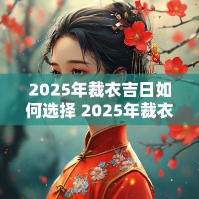 2026年裁衣吉日如何选择 2026年裁衣吉日老黄历