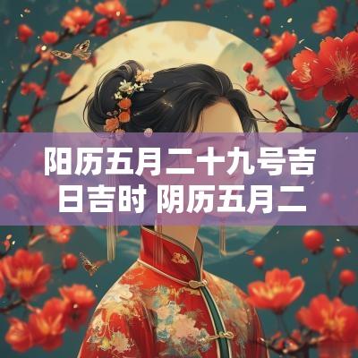 阳历五月二十九号吉日吉时 阴历五月二十九吉日吗