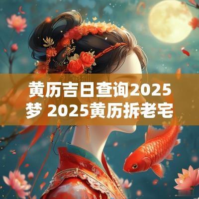 黄历吉日查询2025梦 2025黄历拆老宅吉日