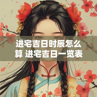 进宅吉日时辰怎么算 进宅吉日一览表