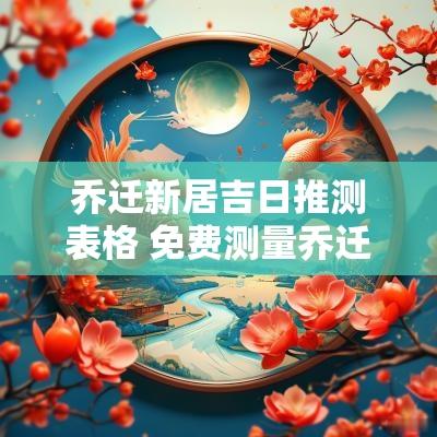 乔迁新居吉日推测表格 免费测量乔迁新居吉日